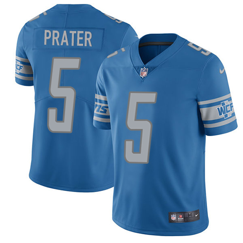 2019 men Detroit Lions #5 Prater blue Nike Vapor Untouchable Limited NFL Jersey style 2